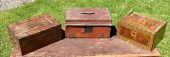 Three antique boxes, including