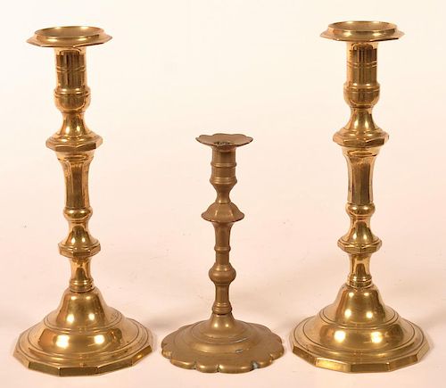 THREE ANTIQUE BRASS