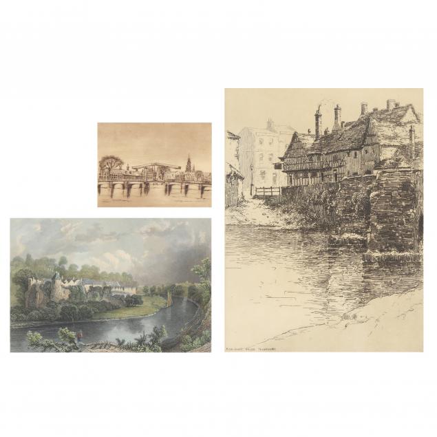 THREE ANTIQUE BRITISH WATERSCAPE