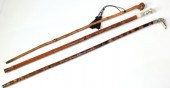 Three Antique Carved Canesthe