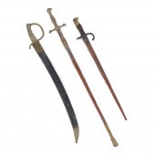THREE ANTIQUE DRESS SWORDS; FR