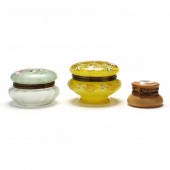 THREE ANTIQUE ENAMELED GLASS D
