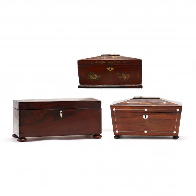 THREE ANTIQUE ENGLISH BOXES All