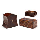 THREE ANTIQUE ENGLISH INLAID M
