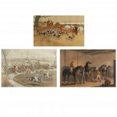 THREE ANTIQUE EQUESTRIAN PRINT
