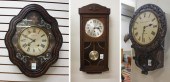 THREE ANTIQUE EUROPEAN WALL CL