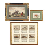 THREE ANTIQUE FRAMED EQUESTRIA