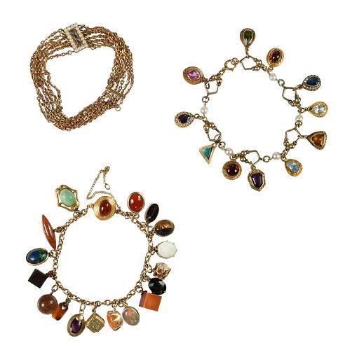 THREE ANTIQUE GOLD