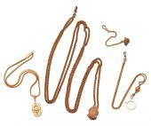 THREE ANTIQUE GOLD NECKLACESto