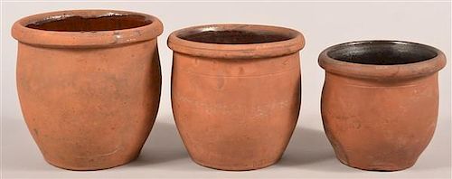 THREE ANTIQUE INTERIOR GLAZED