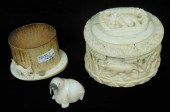 THREE ANTIQUE IVORY CARVINGS,