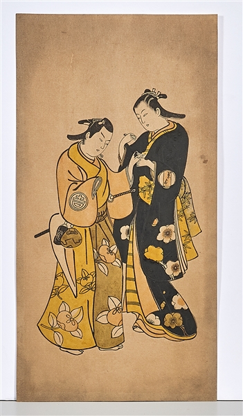Three antique Japanese woodblock