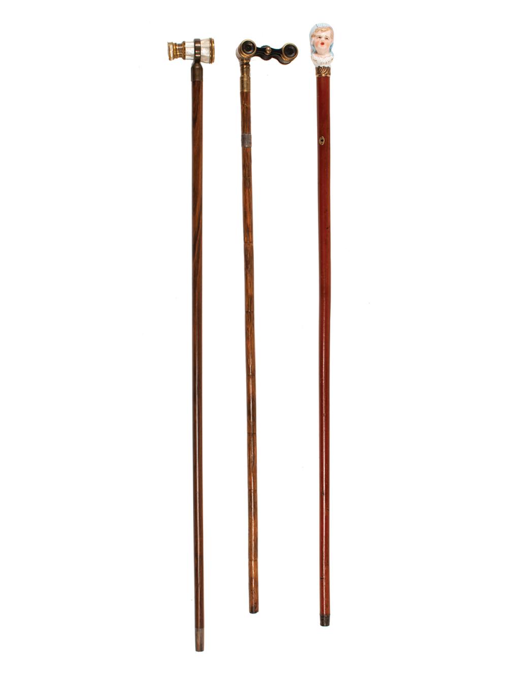 THREE ANTIQUE LADY'S CANESThree
