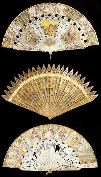 Three Antique Lady's Fans18th and