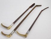 Three Antique Leather and Antl