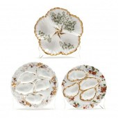 THREE ANTIQUE LIMOGES OYSTER P