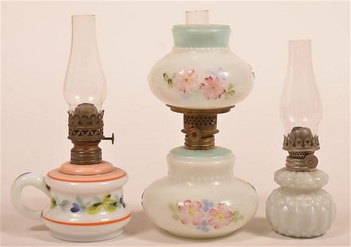 THREE ANTIQUE MILK GLASS