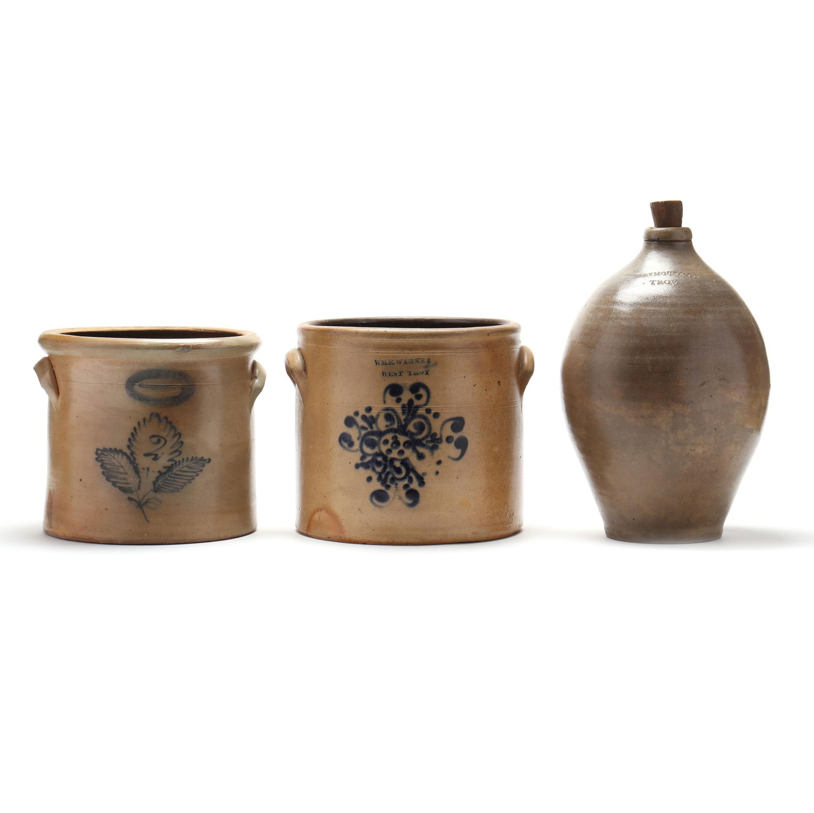 THREE ANTIQUE NEW YORK STONEWARE