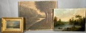 Three antique oil paintings: a