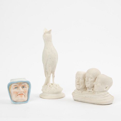 THREE ANTIQUE PARIAN WARE