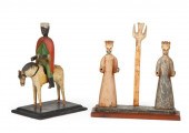 THREE ANTIQUE POLYCHROMED SANT