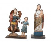 THREE ANTIQUE POLYCHROMED SANT