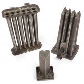 THREE ANTIQUE PRIMITIVE TIN CA