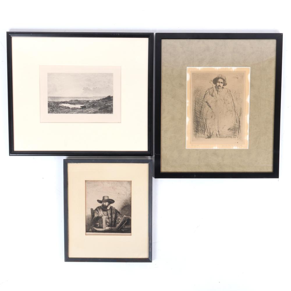 THREE ANTIQUE PRINTS; REMBRANDT