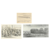 THREE ANTIQUE ROWING PRINTS<br