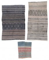 THREE ANTIQUE RUN LI SKIRTS, H