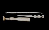 THREE ANTIQUE SAILOR MADE WHAL