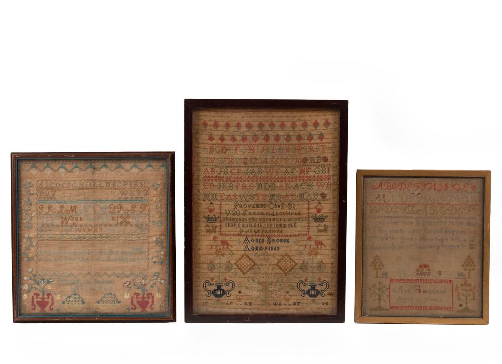 THREE ANTIQUE SCHOOLGIRL