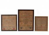 THREE ANTIQUE SCHOOLGIRL SAMPL