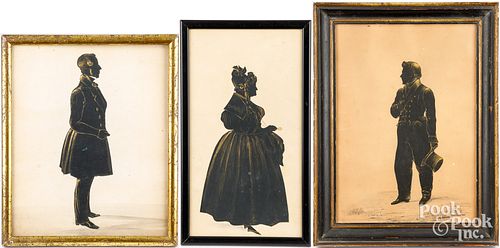 THREE ANTIQUE SILHOUETTESThree