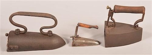 THREE ANTIQUE SLUG IRONS.Three