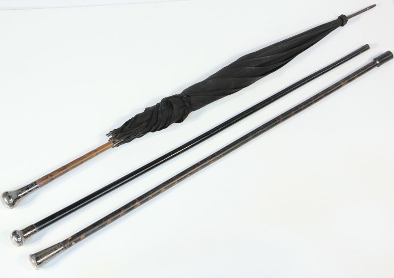 Three Antique Sterling Handle