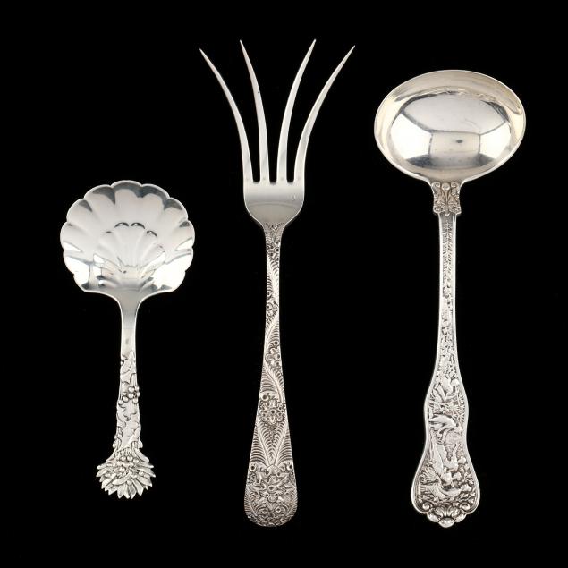 THREE ANTIQUE STERLING SILVER