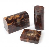 THREE ANTIQUE TORTOISESHELL BO