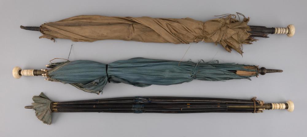 THREE ANTIQUE UMBRELLAS 19TH