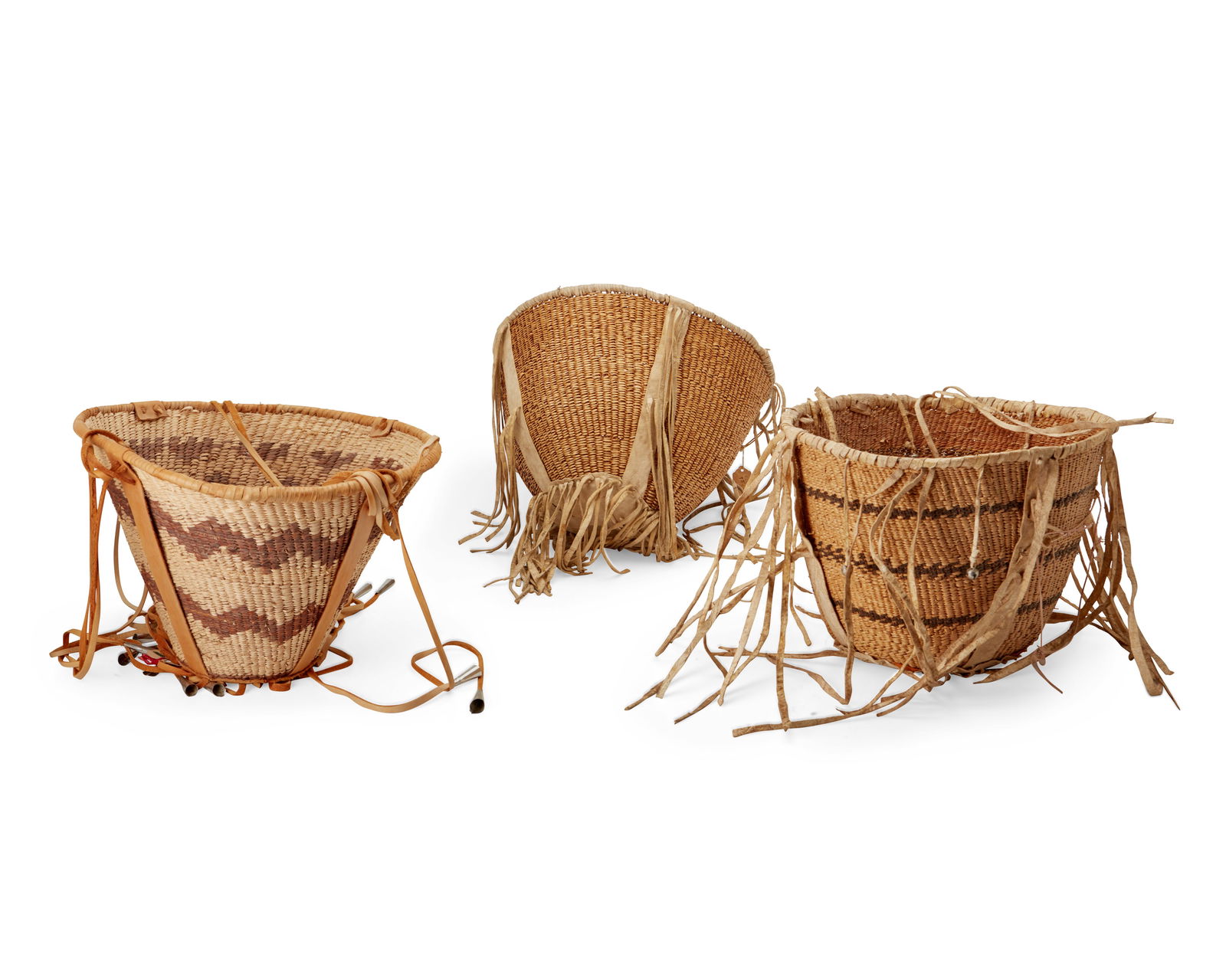 THREE APACHE BURDEN BASKETSThree