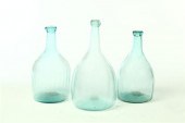 THREE AQUA BOTTLES.  American
