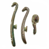 THREE ARCHAISTIC SILVER AND GO