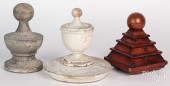 THREE ARCHITECTURAL FINIALS, C