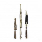THREE ARGENTINE SHEATHED KNIVE