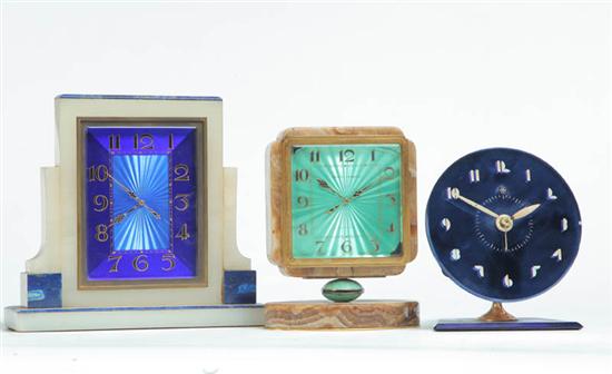 THREE ART DECO CLOCKS.  All