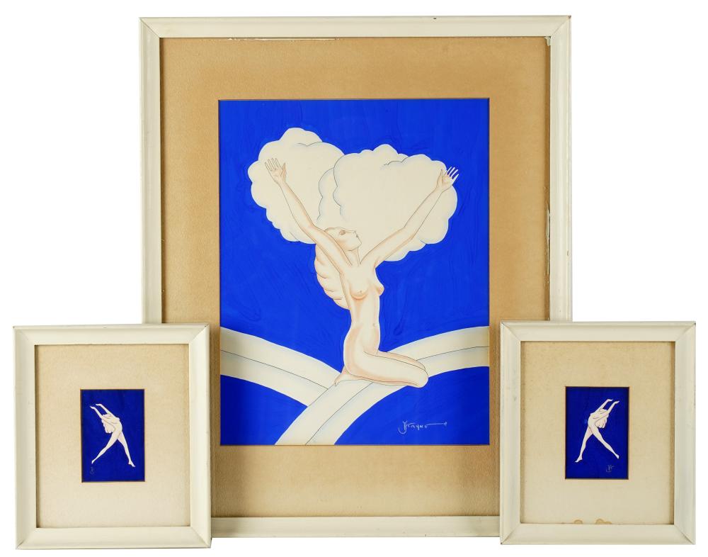 THREE ART DECO FIGURAL WORKSeach