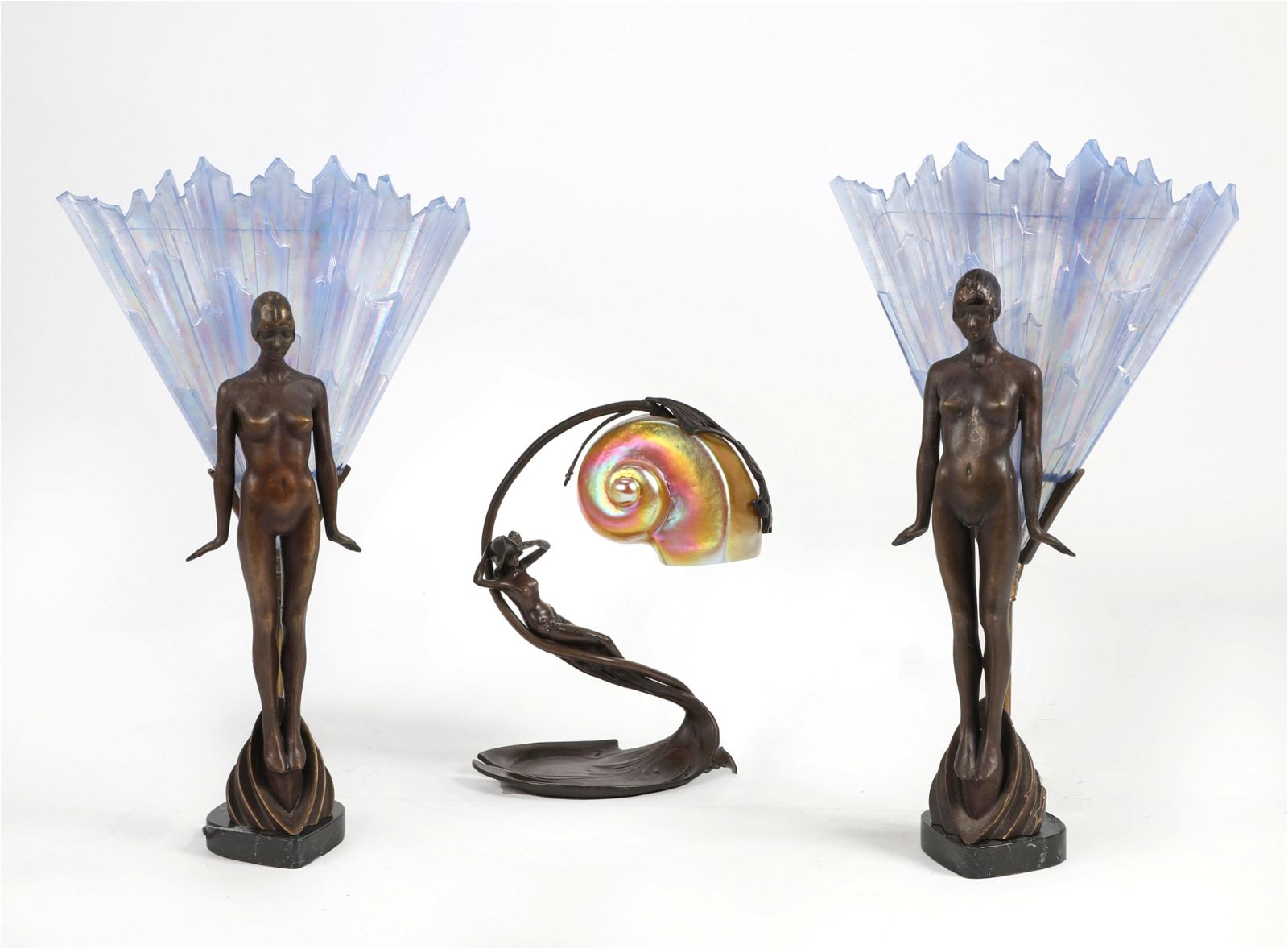 THREE ART DECO/ART NOUVEAU STYLE
