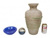 THREE ART GLASS DECORATIVE ART