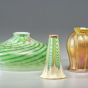 Three Art Glass Lamp Shades 20th