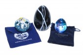 THREE ART GLASS PAPERWEIGHTS I